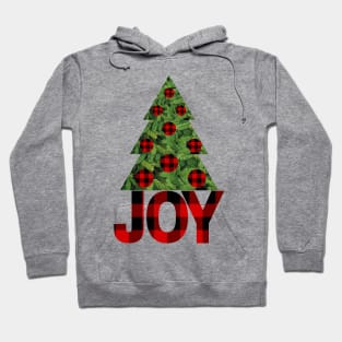 Christmas Joy with Buffalo Print Pattern and a Pine Tree Hoodie